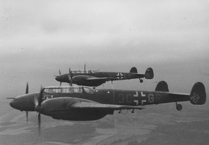 Messerschmitt Bf 110 twin-engine heavy fighter, circa 1942. (Deutsches Bundesarchiv)