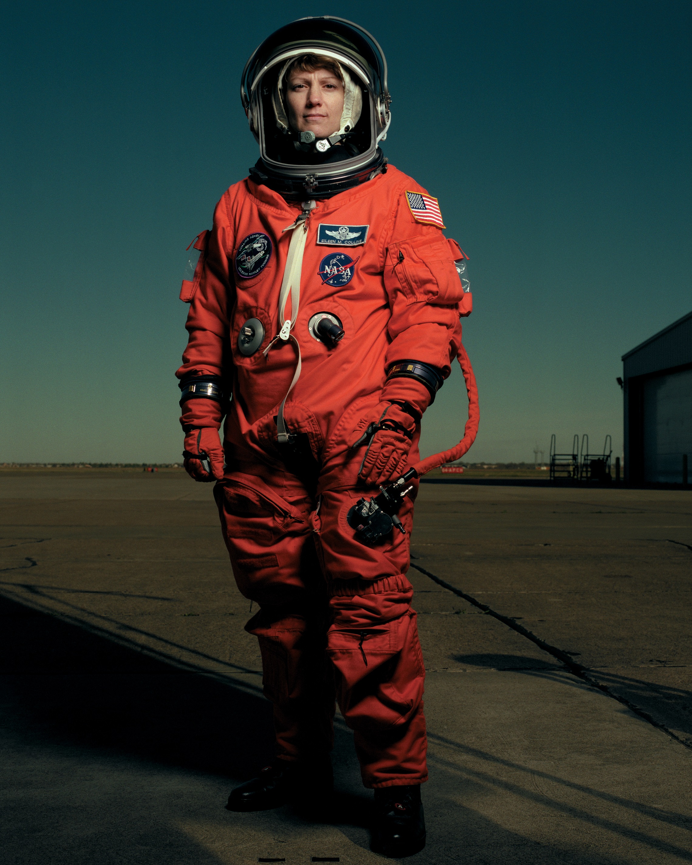 Colonel Eileen Marie Collins, U.S. Air Force, wearing ACES suit. (Annie Leibovitz)