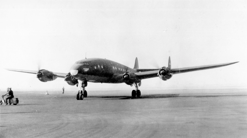 Prototype Lockheed Constellation at Muroc Dry Lake, 1942. (Unattributed)