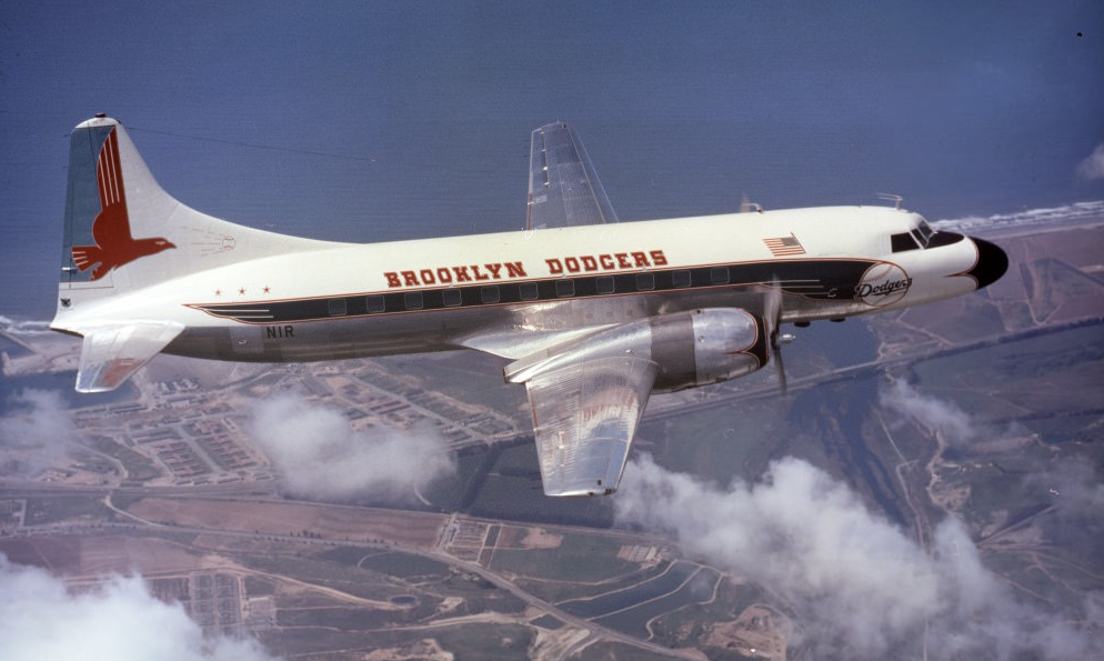 The Brooklyn Dodgers' Convair 440 Metropolitan, N1R. (San Diego Air and Space Museum Archive)