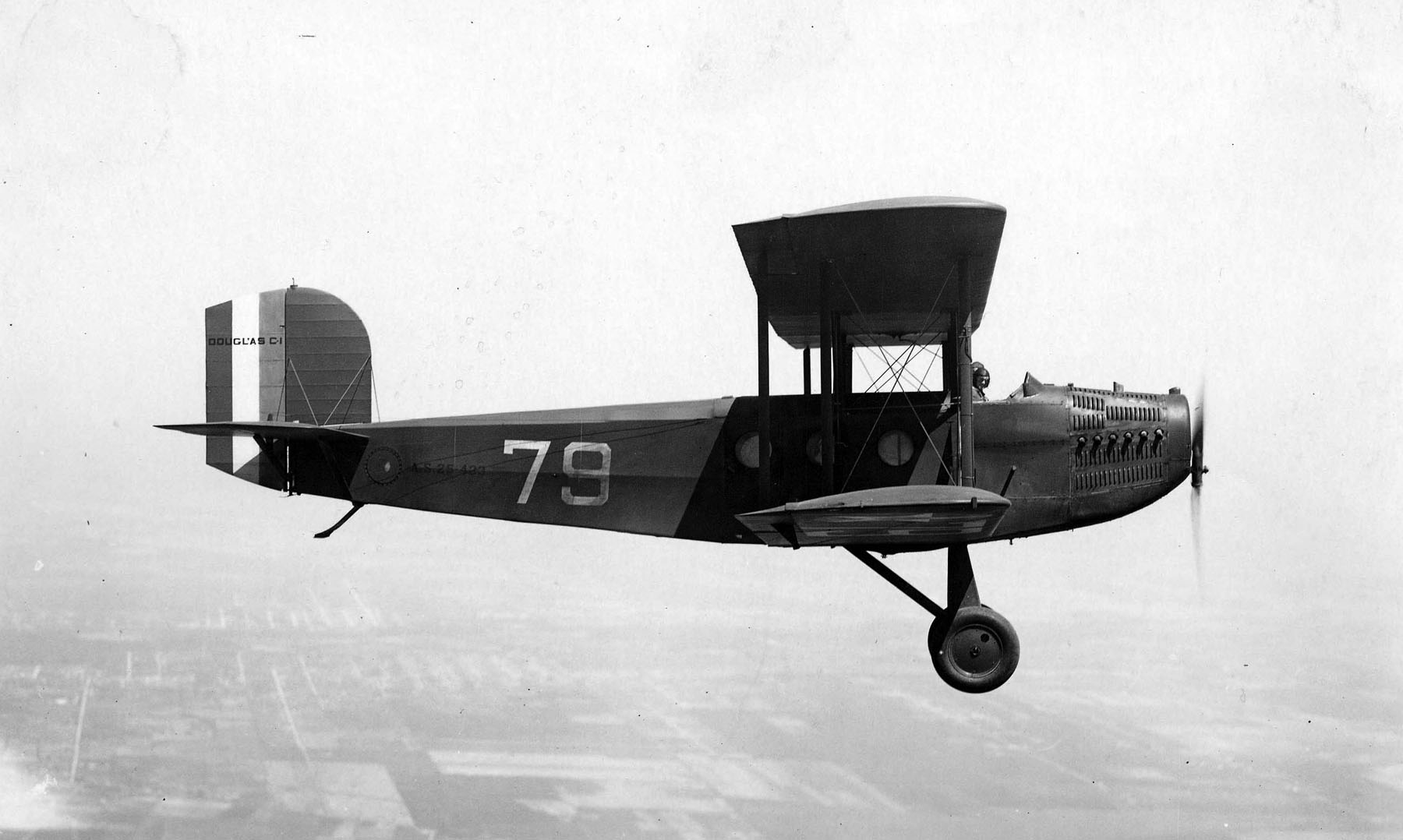 Douglas C-1 No. 79 (S/N 25-433) in flight, on April 28, 1926. (u.S. Air Force photo)
