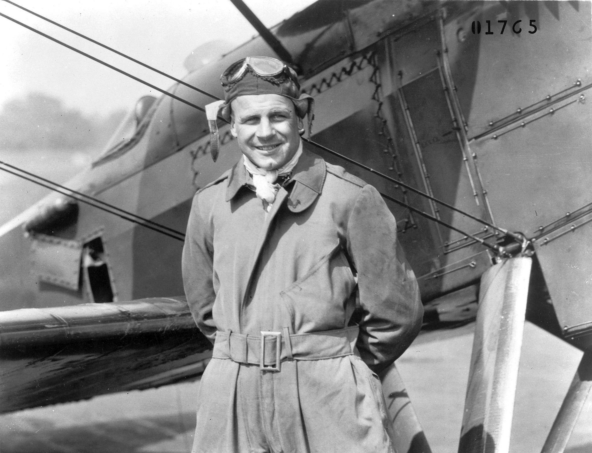 Lt. Jimmy Doolittle with a Curtiss P-1 Hawk, 4 February 1928. (NASM)