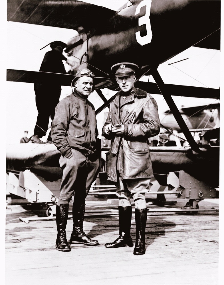 Lt. James H. Doolittle and Lt. Cyrus Bettis with the Curtiss R3C-2 (NARA 31758AC)