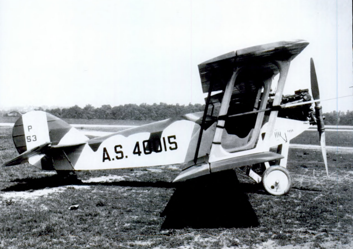 P 53 in its original configuration and camouflage. The fuselage is clearly marked A.S. 40015. (U.S. Air Force)