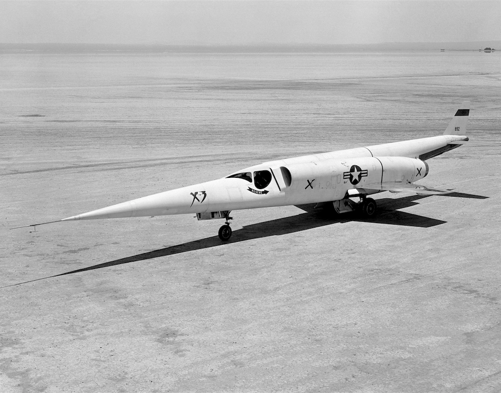 Douglas X-3 parked on Rogers Dry Lake, 1956 (NASA)