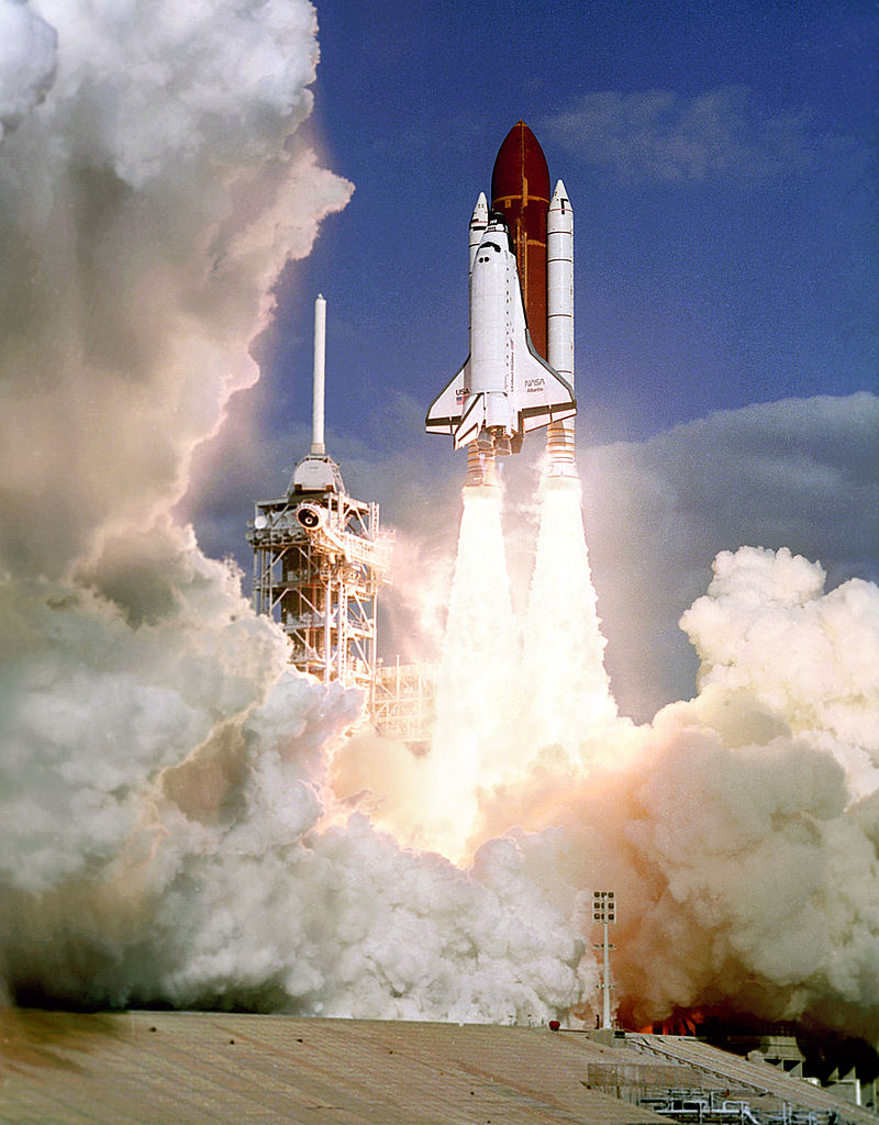 Space Shuttle Atlantis lifts off at LC-39B, 2 December 1998. (NASA)