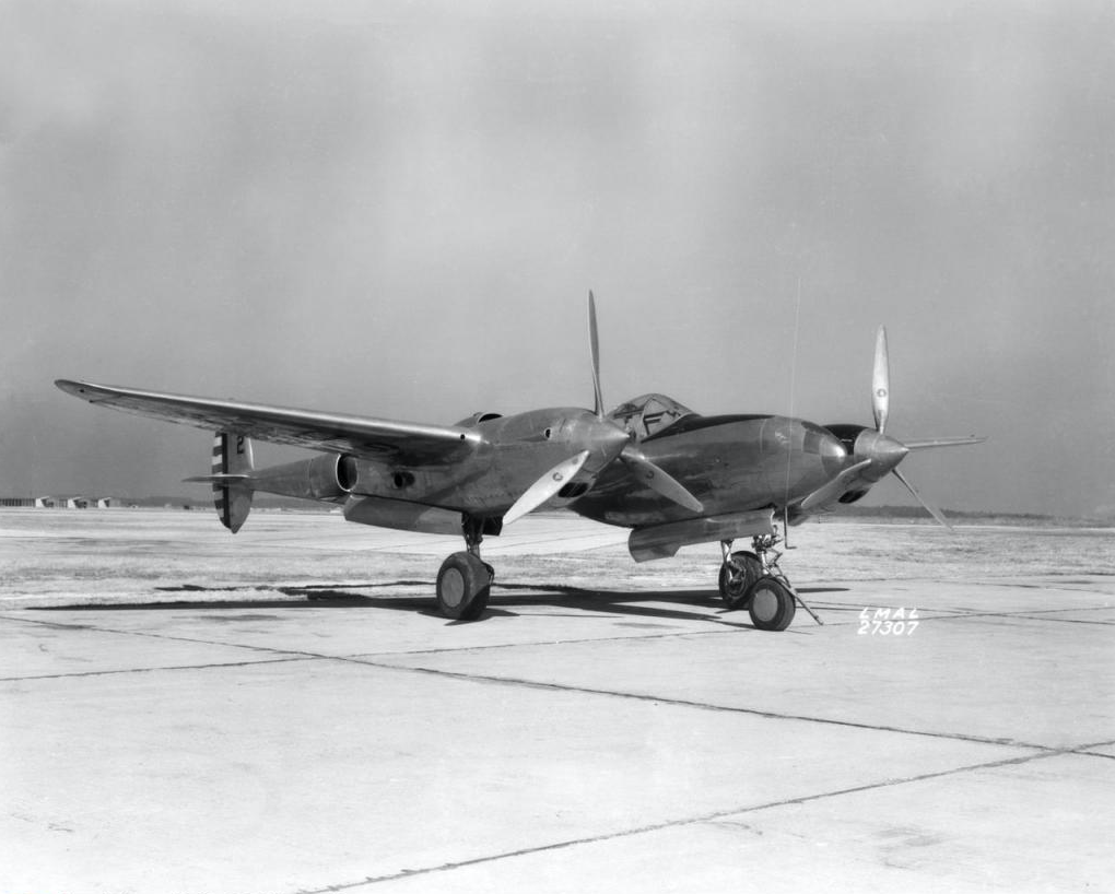 The Lockheed YP-38 Lightning, 39-690, was sent to the NACA Research Center at Langley Field, Virginia. This photograph is dated 4 February 1942. (NASA)