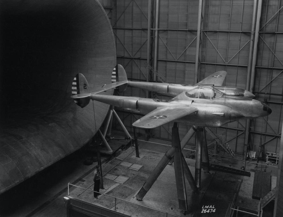 Lockheed YP-38 39-690 in the NACA Full Scale Tunnel, December 1944. (NASA)
