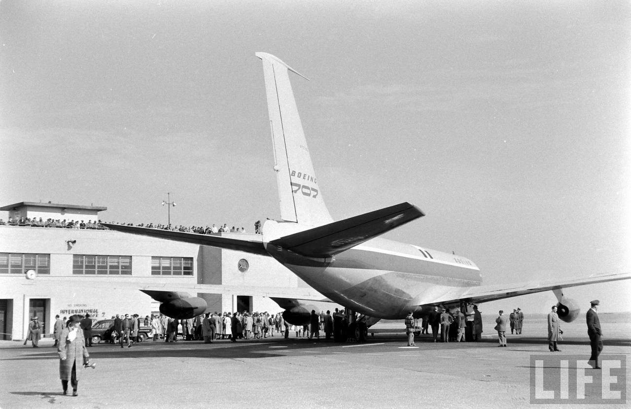 Boeing 367-80 N70700 parked at teh international terminal, Friendship National Airport, Baltimore, Maryland. (Leonard Mccombe/LIFE Magazine)