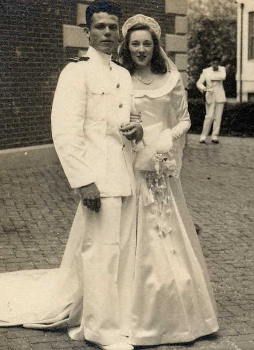 Ensign and Mrs. George W. Ellis, 6 June 1945.