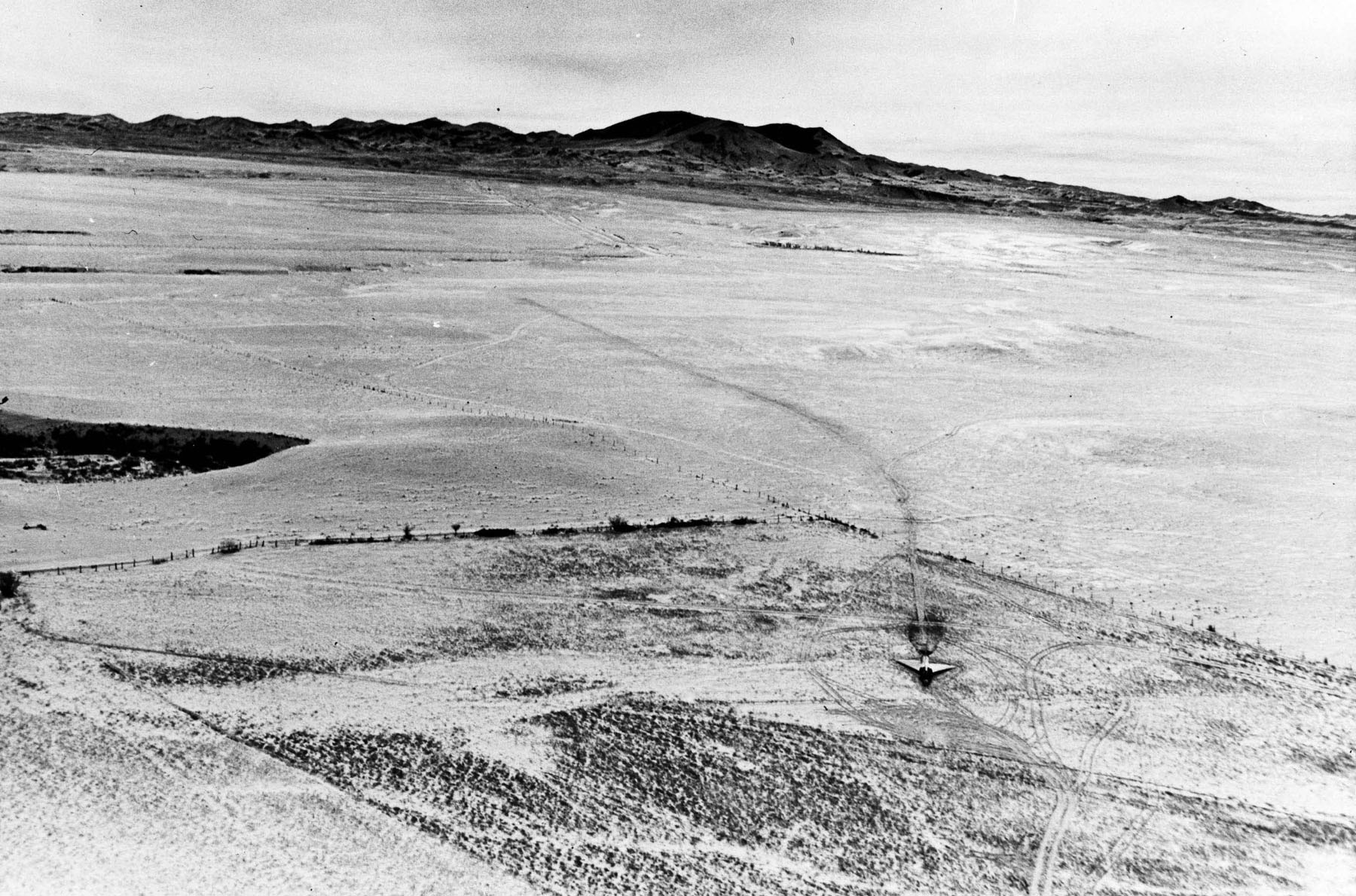 This F-106A (S/N 58-0787) was involved in an unusual incident. During a training mission, it entered an flat spin forcing the pilot to eject. Unpiloted, the aircraft recovered on its own and miraculously made a gentle belly landing in a snow-covered field. (U.S. Air Force photo)