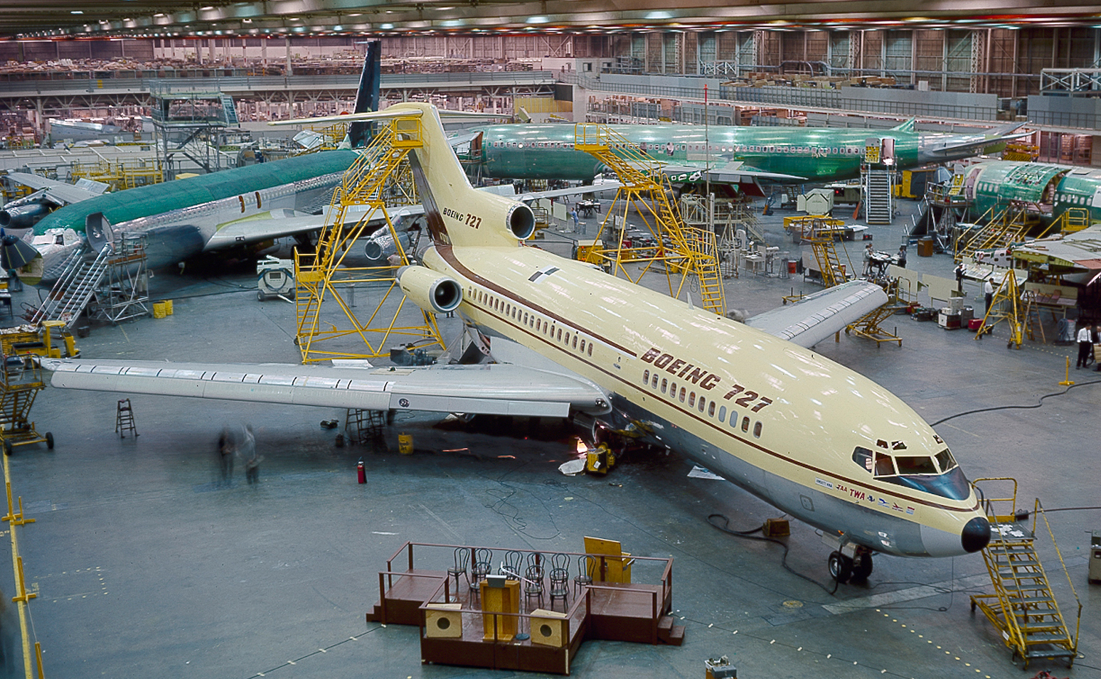 Prototype Boeing 727 restoartion nears completion at Paine Field, Everett, Washington. (The Museum of Flight)