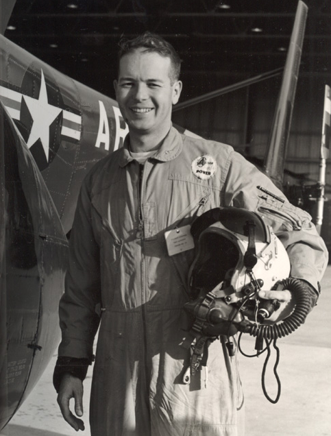 Allison Engine Co. test pilot Jack l. Schweibold with teh record-setting prototype Hughes YOH-6A, 62-4213, at Edwards Air Force Base, California, 1966. (FAI)