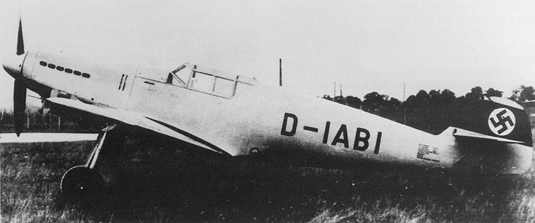 BKW Bf 109 V! D-IABI prototype, left profile. (National Air and Space Museum)