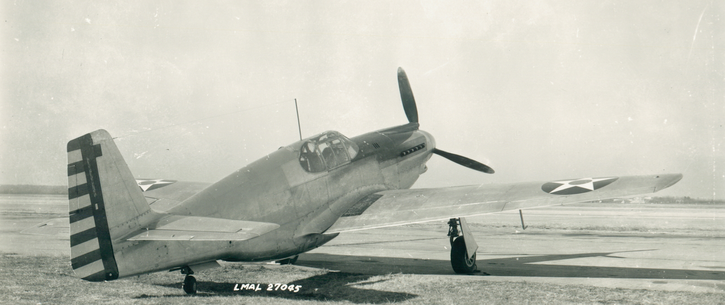 North American Aviation XP-51 41-038 at NACA Langley Memorial Aeronautical Laboroatory. (NASA LAML 27045)