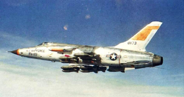 A color image of F-105D 58-1173. (U.S. Air Force)