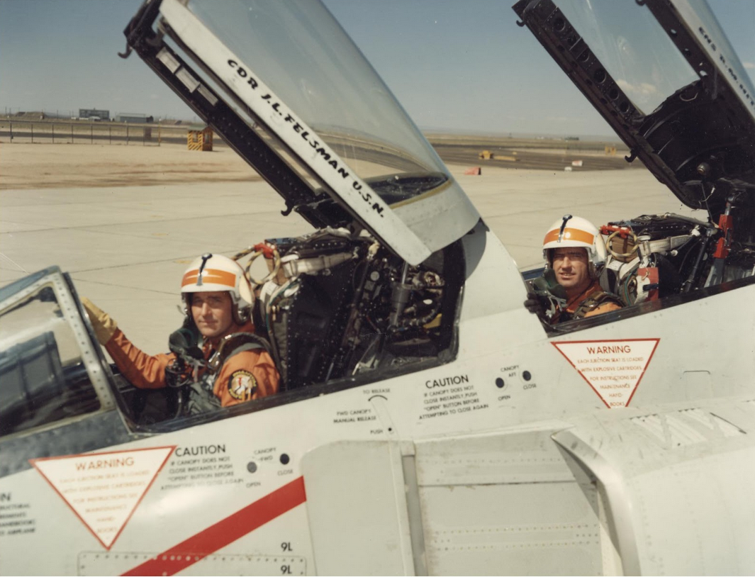 Commander Jack L. Felsman and Ensign Raymond F. Hite, Jr., in the cockpit of their McDonnell F4H-1F Phantom II.