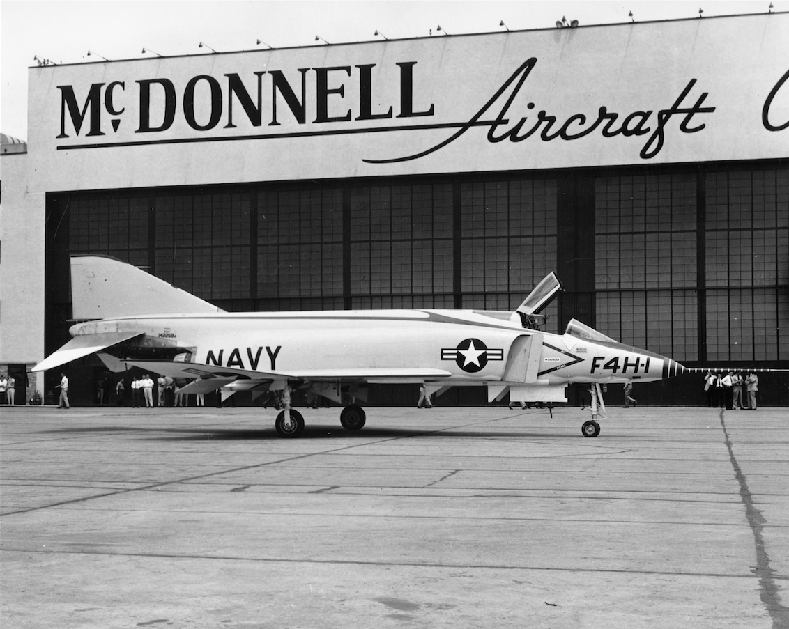 McDonnell YF4H-1 Phantom II, Bu. No. 142259, at Lambert Field, St. Louis. (McDonnell Aircraft Corporations)