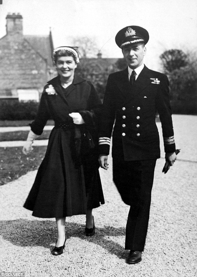 Commander and Mrs. Brown at RNAS Lossiemouth, circa 1954. (Daily Mail)