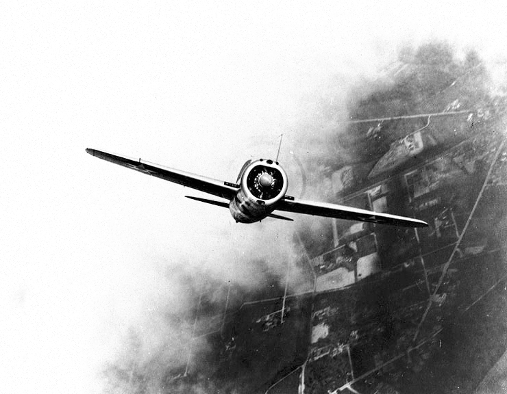 Brewster XF2A-1 prototype during flight tests. (U.S. Navy)