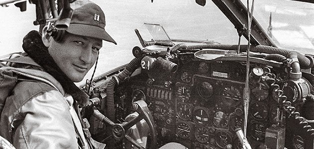 Captain Fitz Fulton, U.S. Air Force, in teh cockpit of a Douglas B-26 Invader, circa 1952. (Air & Space Magazine)