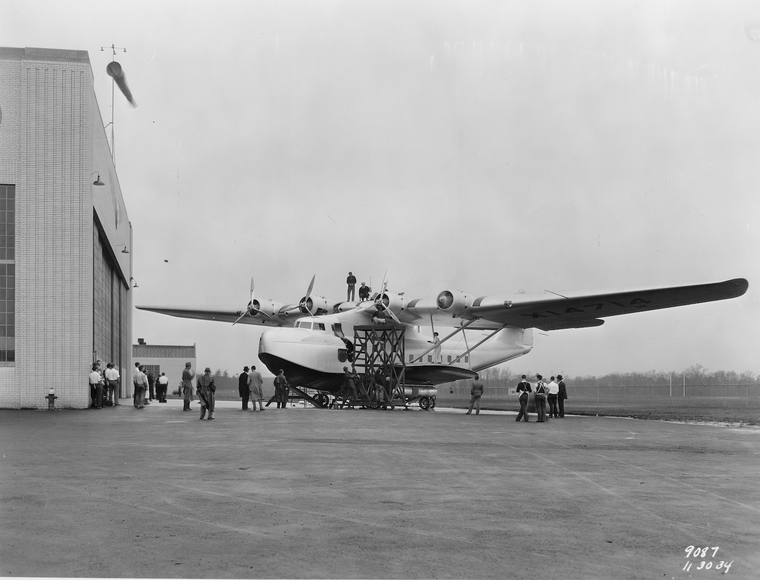 The giant new American flying boat Yankee Clipper as she