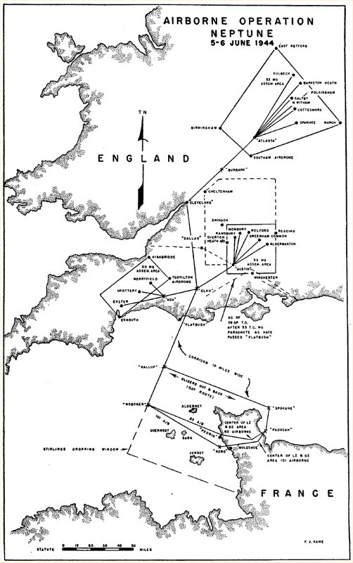 Airborne Assault Map for D-Day, D-Day +75