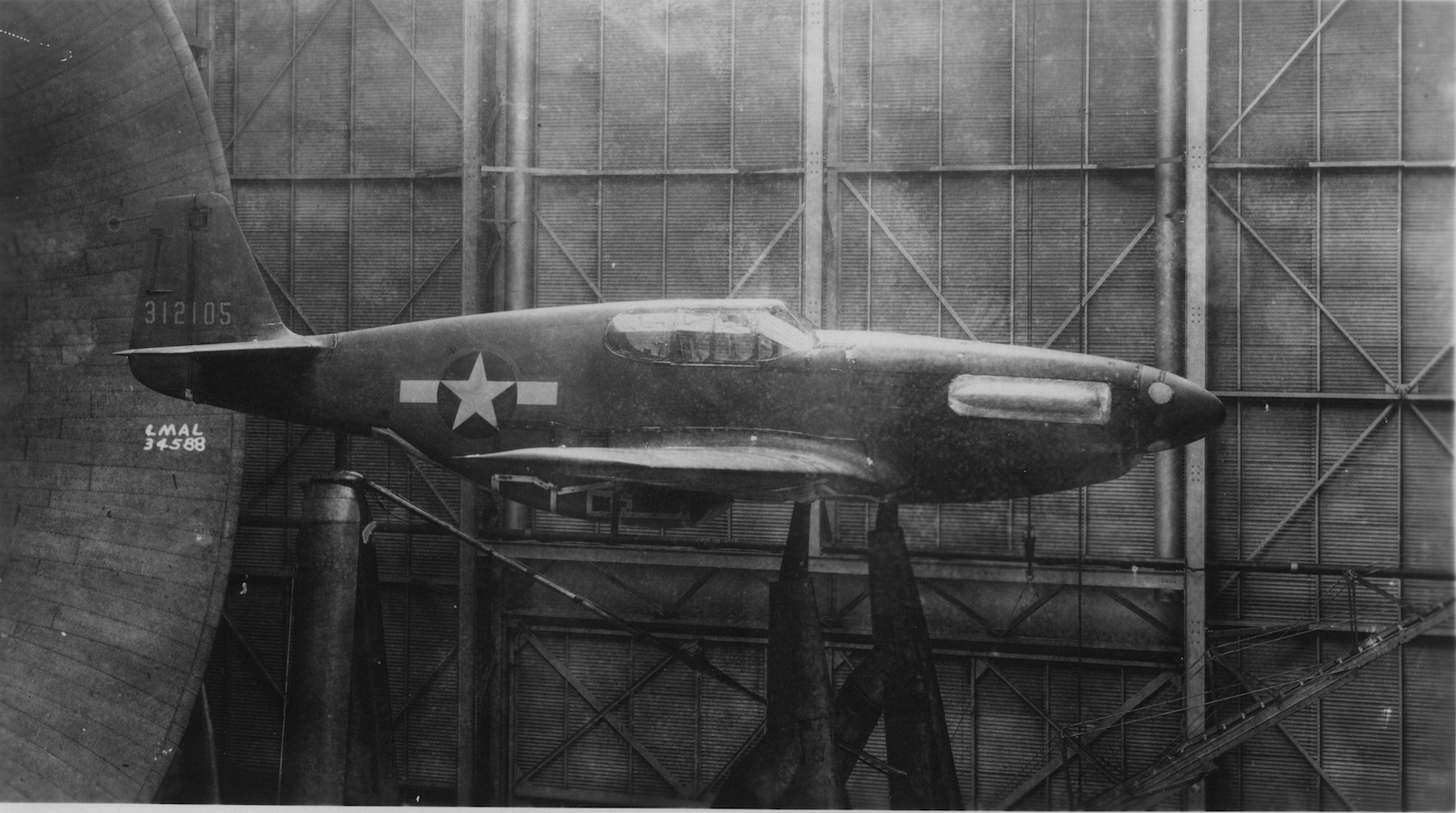1945 WWII P-51 Mustang Full Scale Tunnel-Langley Aeronautical Lab Aviation Photo 