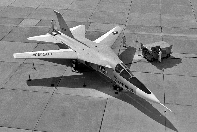 General Dynamics F-111A 63-9766 with wings partially swept. (U.S. Air Force)