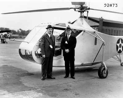 SIKORSKY, Igor I., with MORRIS, Charles Lester, deliver XR-4 at Wright ...