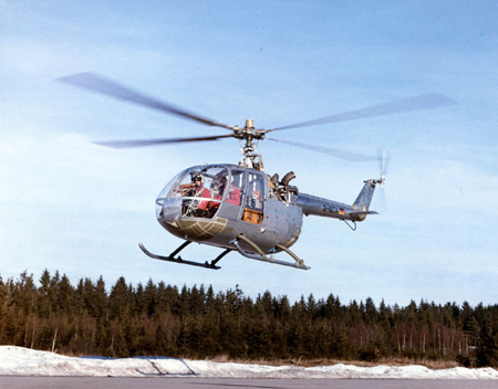 Messerschmitt-Bölkow-Blohm Bo-105 V-2, D-HECA, First Flight, 16 ...