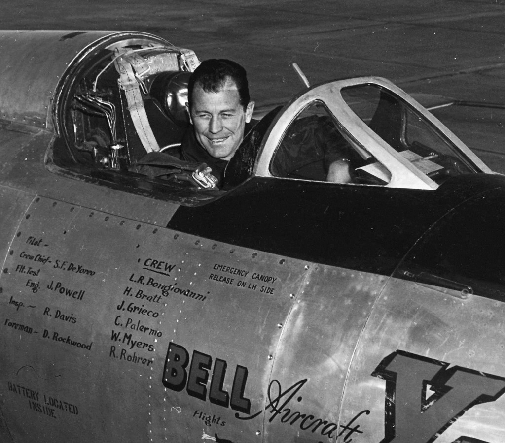 YEAGER, Charles E. (Chuck), Major, USAF, in the cockpit of the Bell X ...