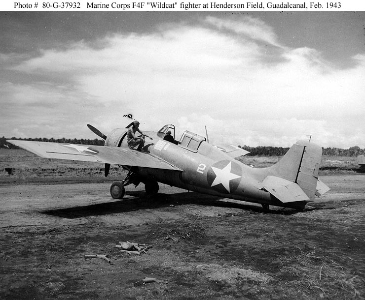 Grumman-F4F-3-Wildcat-at-Henderson-Field