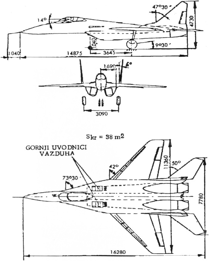 Истребитель миг 29 чертеж